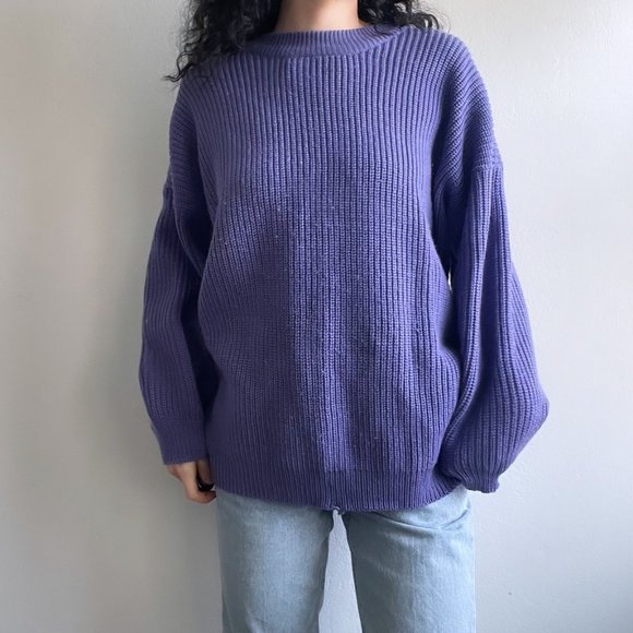 Roaman's Vintage Lavender Oversized Knit Sweater - Picture 1 of 2